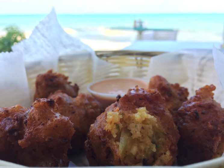 Scrumptious, crunchy and creamy conch fritters served seaside at Da Conch Shack.