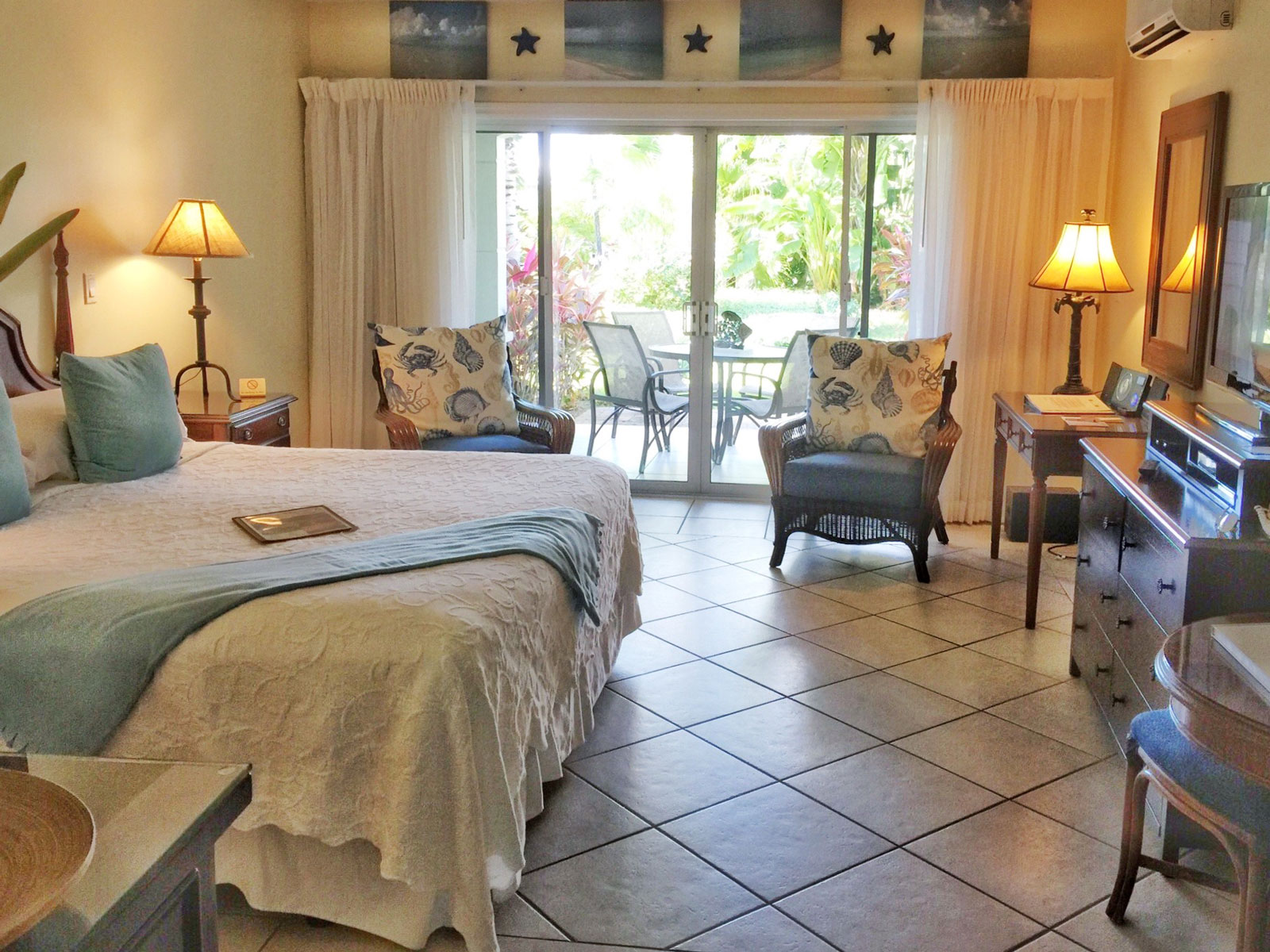 Garden view studio suite at the Royal West Indies resort.