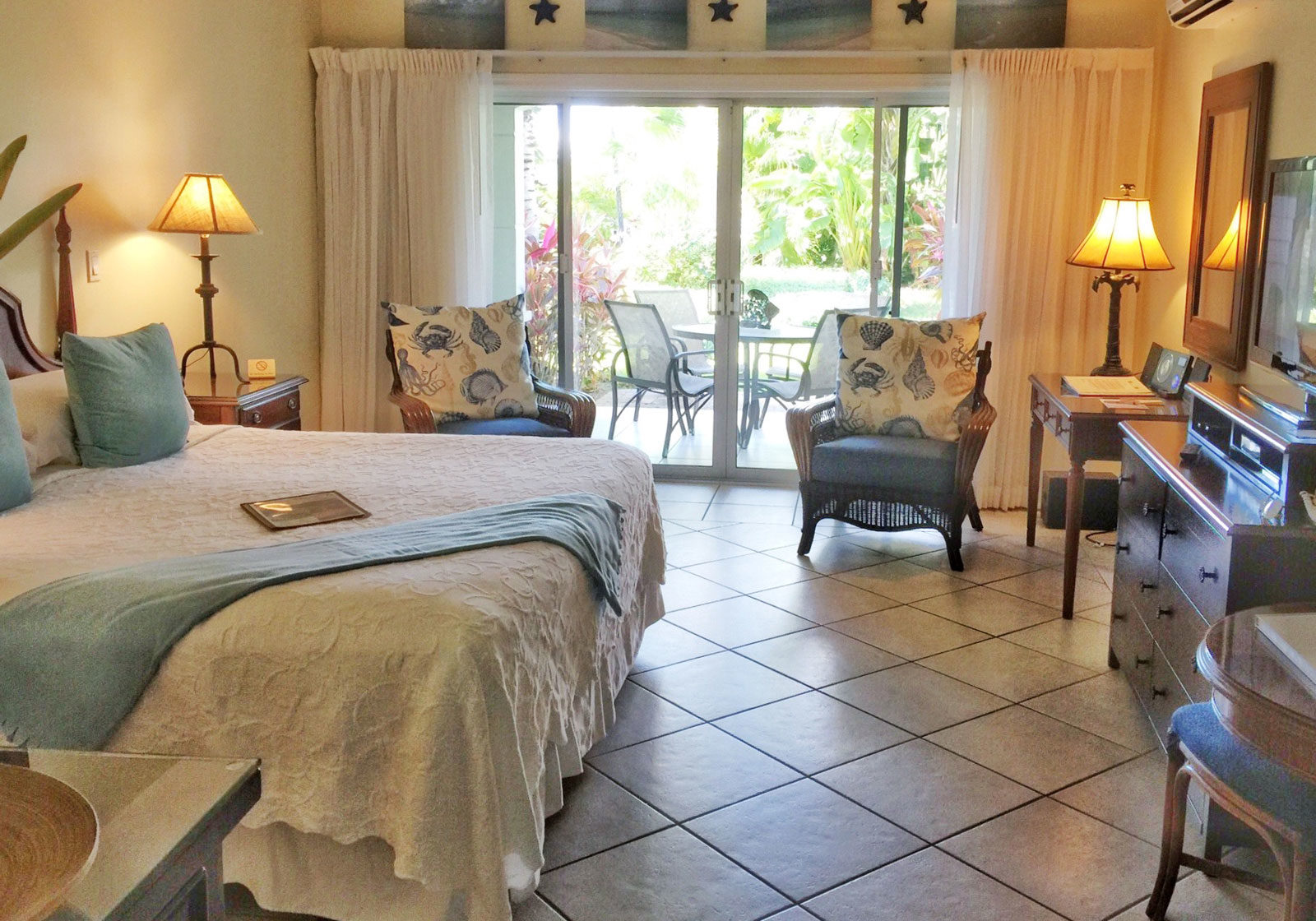 Garden view studio suite at the Royal West Indies resort.